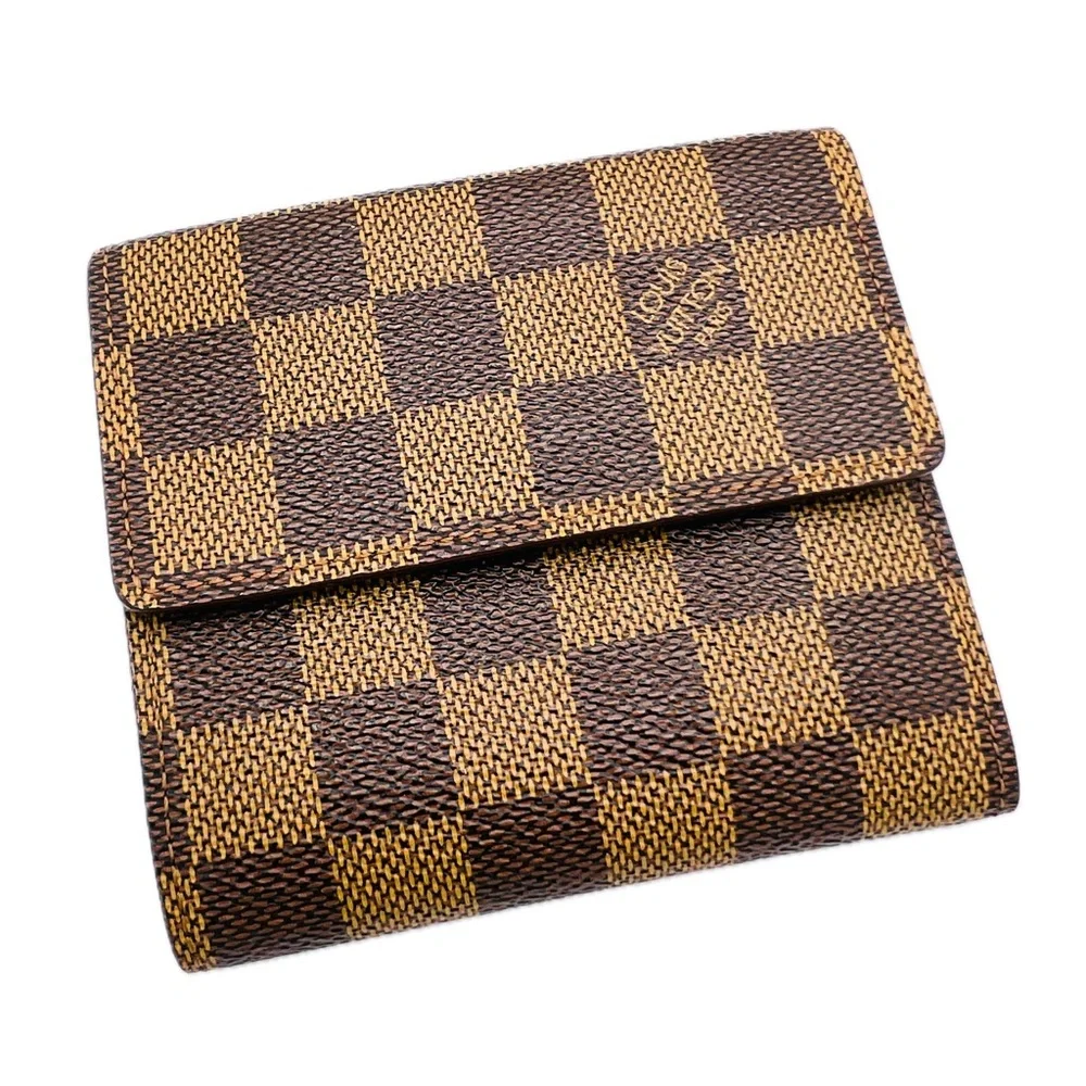 LOUIS VUITTON Damier Ebene Elise Compact Wallet Vintage 2000, Unisex, Authentic